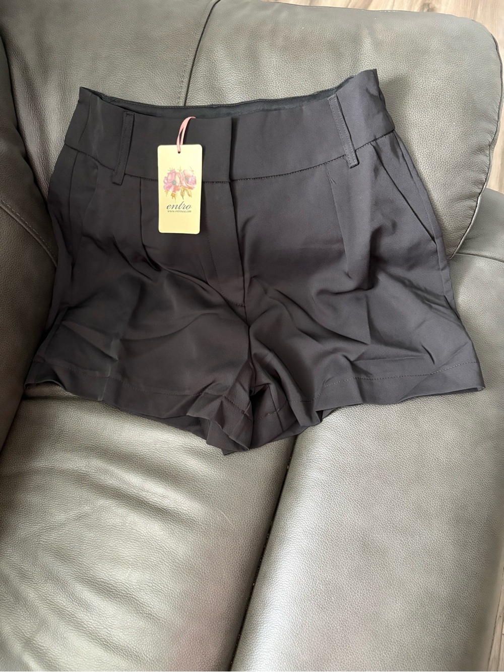 ❤️ NEW entro Black High-Waist Tailored Women's Shorts